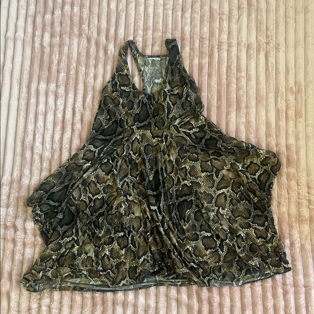 Michael Kors Snake Print Tank Top with Pockets